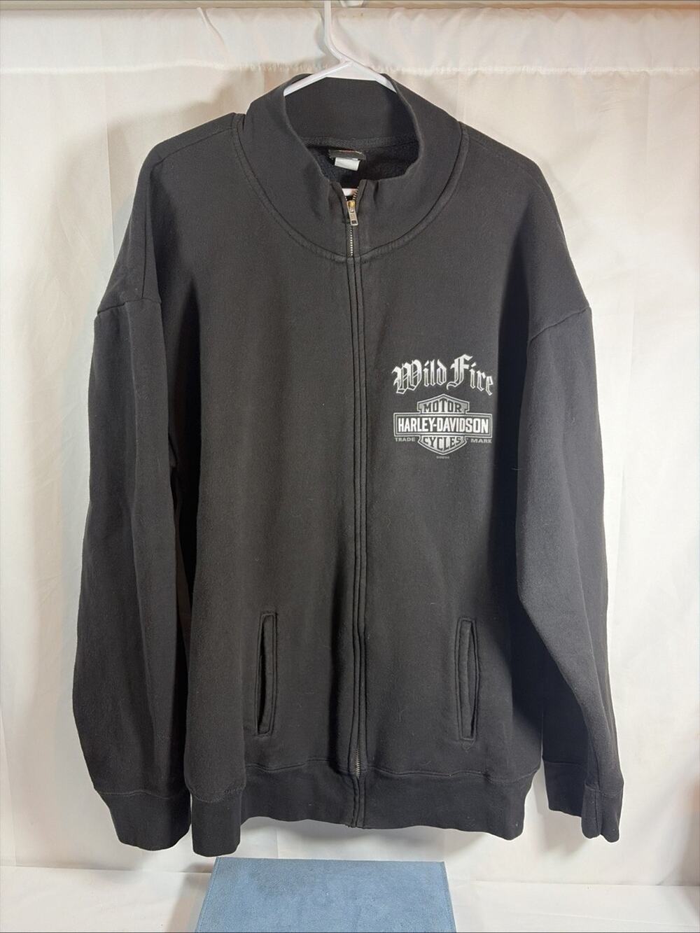 Harley Davidson Jacket Sweatshirt Men’s 2XL Full Zip Wild Fire Villa Park IL